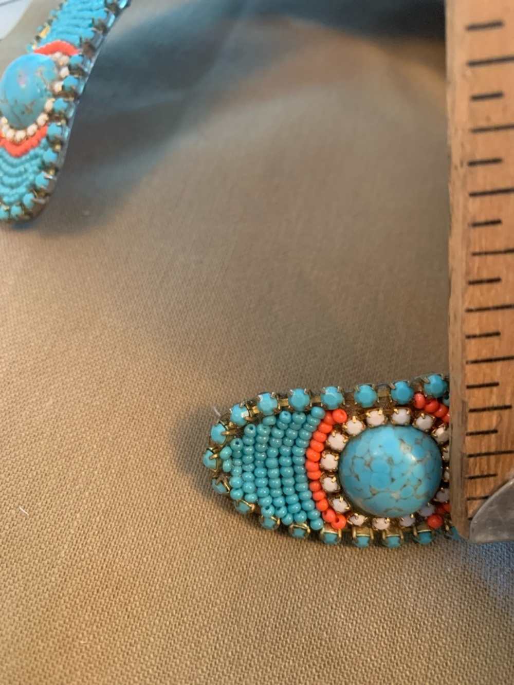 Turquoise and Coral Beaded Statement Collar Necklace - Picture 10 of 12